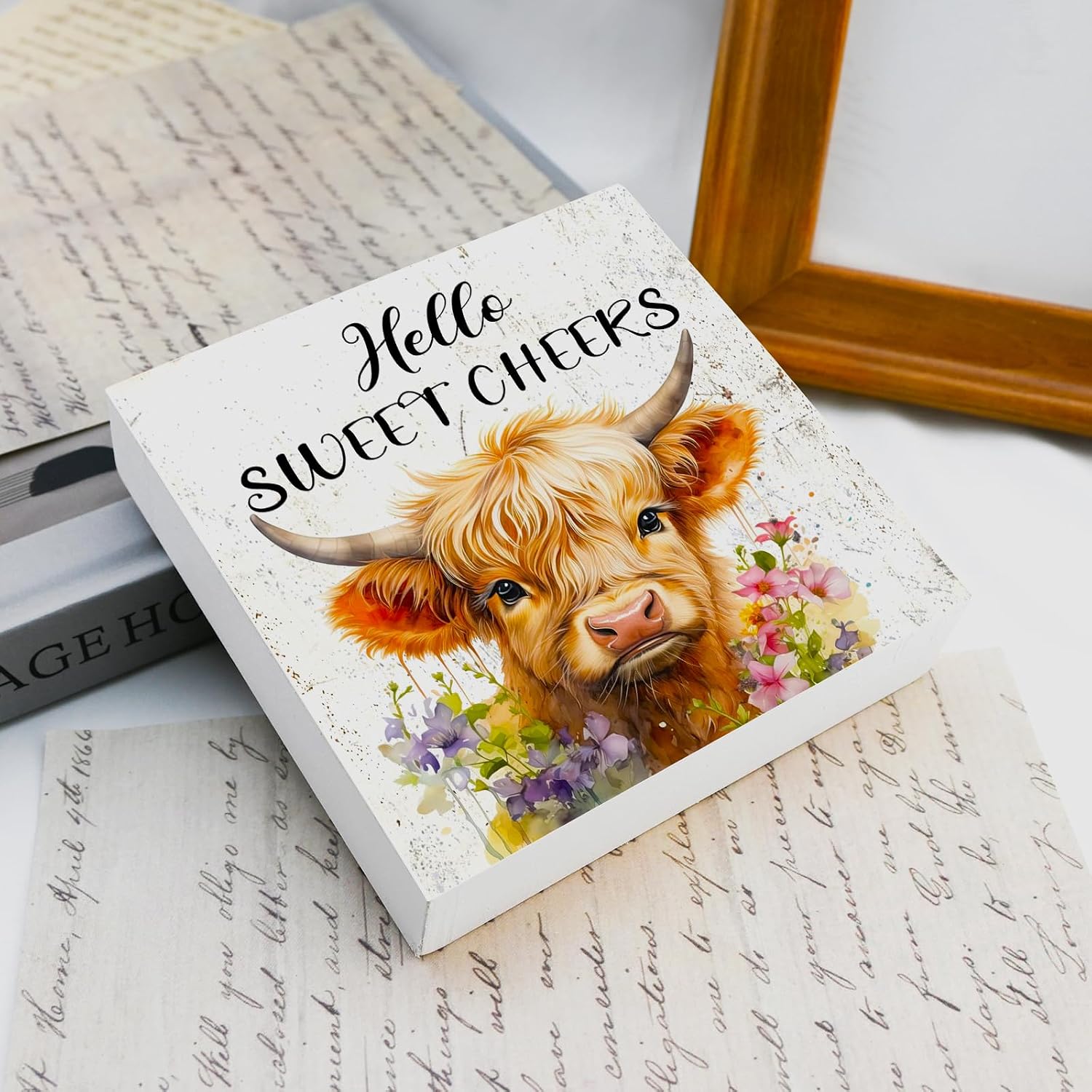 Highland Cow Bathroom Decor Hello Sweet Cheeks Cow Bathroom Decor Wooden image 3