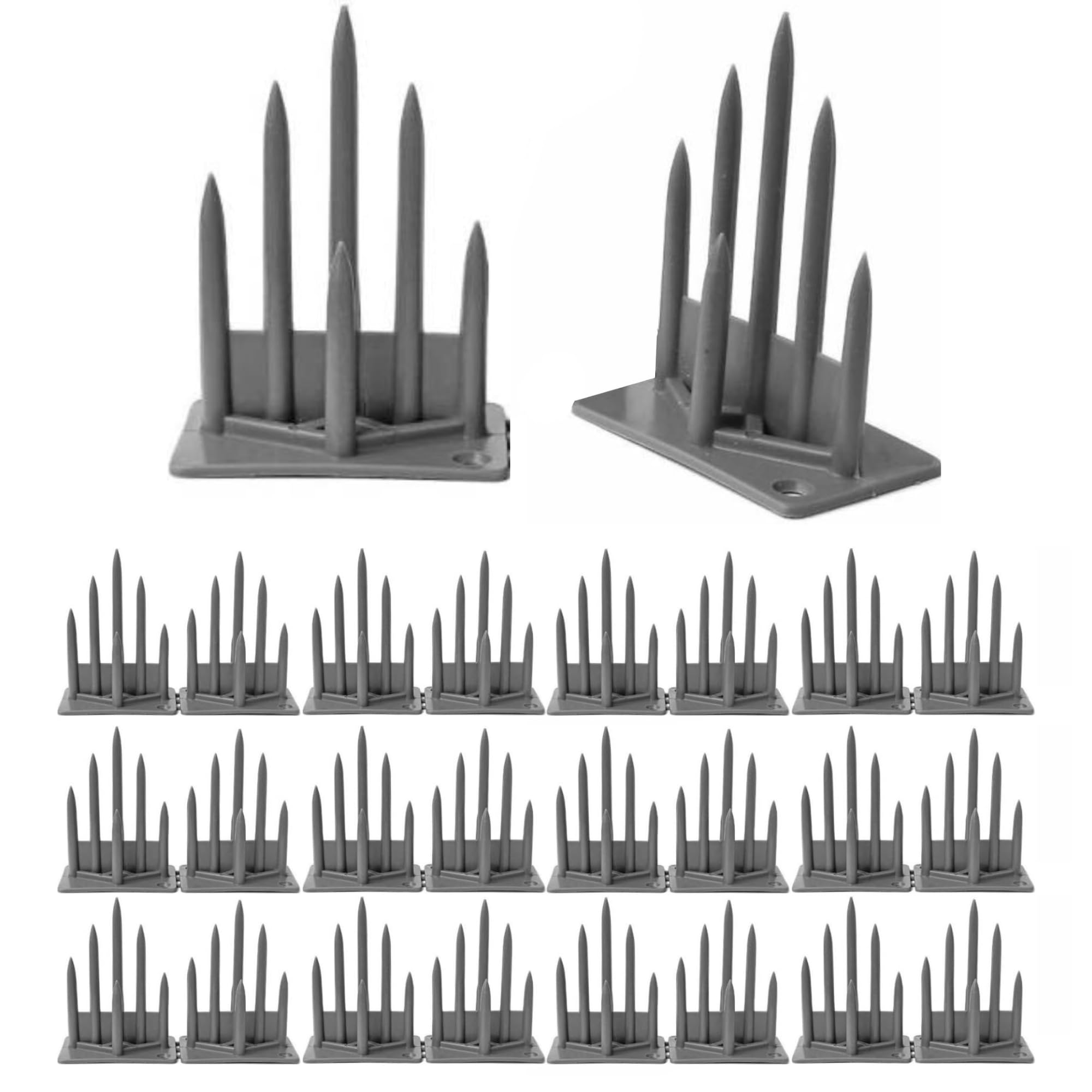 Evafly Birds Spike for Pigeon | Pack 80 Strong Uv Treated Unbreakable Spikes| Uses at AC Cabinate Windows Railing- Grey (Cover 10 Feet)-image-24
