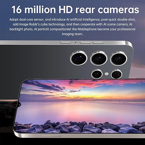 Miniatura 7 de Echoamo Teléfono celular C24 Ultra desbloqueado Android 14, 4GB+128GB Octa-core Smartphone, 6800mAh Teléfono móvil, 6.3 "FHD+, bloqueo de huellas