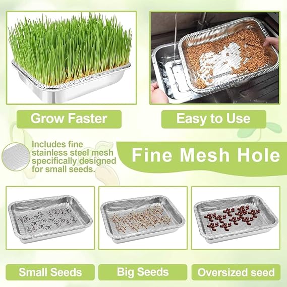 Sprouts Growing Seed Sprouting Tray Seed Sprouting Microgreens Growing Kit Fodder Trays