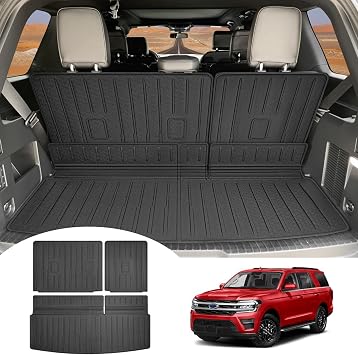 Cargo Mat with Seat Back Cover Fit for 2018-2024 Ford Expedition/Lincoln Navigator AccessoriesNot Max or L Models, Cargo Liner TPE Trunk Mat for 2024 Ford Expedition/Lincoln Navigator
