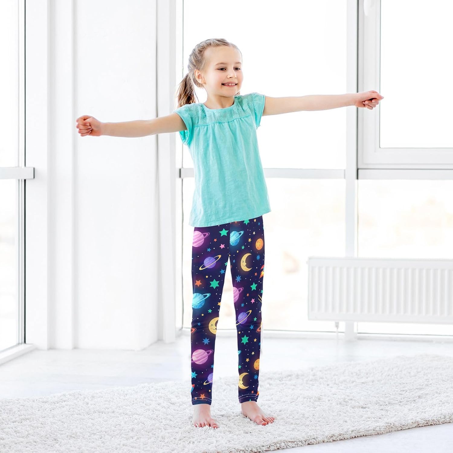 GAIREG Dance Leggings for Girls Colorful Space Planets