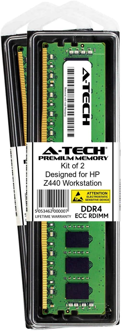 A-Tech 32GB Kit (2 x 16GB) for HP Z440 Workstation - DDR4 PC4-21300 2666Mhz ECC Registered RDIMM 1Rx4 - Server Memory Ram Equivalent to OEM 872970-001 872837-091 867855-B21 840757-091 815098-B21
