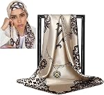 Silk Like Scarf Protective Scarf Neck Scarves Women’s Large Square Satin Hair Scarf 35 x 35 inches
