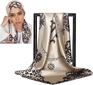 Silk Like Scarf Protective Scarf Neck Scarves Women’s Large Square Satin Hair Scarf 35 x 35 inches