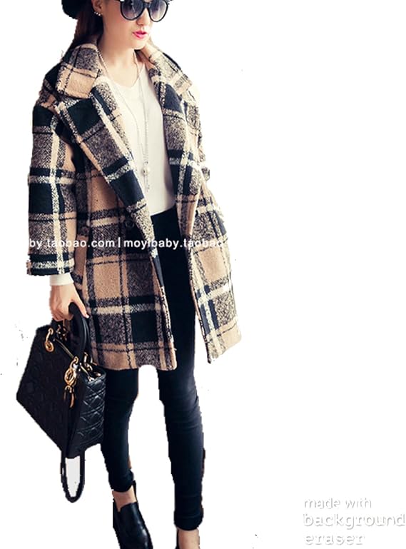 Amazon Spinas スピナス レディース アウター チェック チェックコート チェスター コート ロング コート ビック シルエット コート 冬 全3色 ブラック 黒 グリーン 緑 ブラウン 茶色 ブラウン コート ジャケット 通販