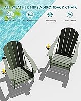 Vista 283 de SERWALL - Silla plegable Adirondack para patio, jardín, exterior, resistente a la intemperie, sillas para hoguera, color naranja