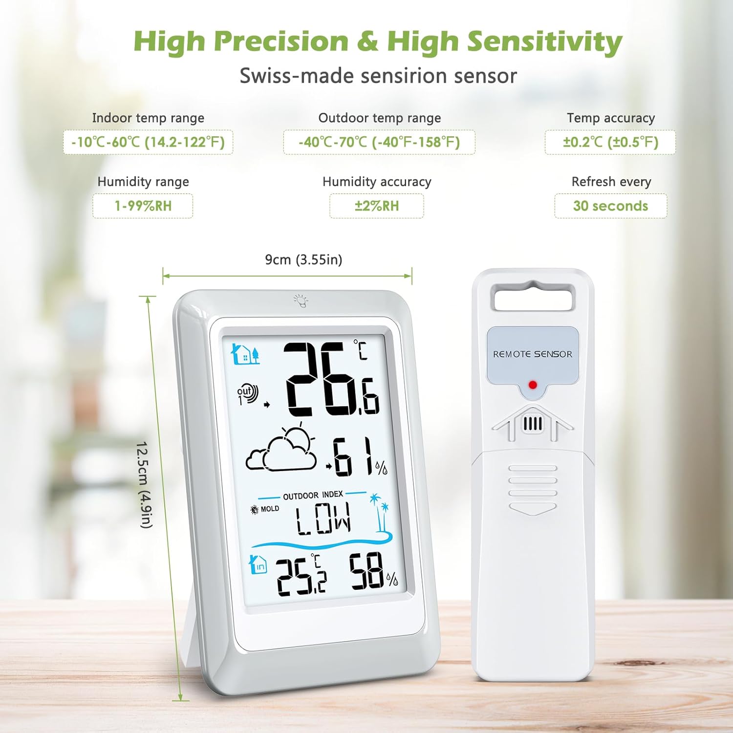 KeeKit Weather Station dimensions and accuracy specifications