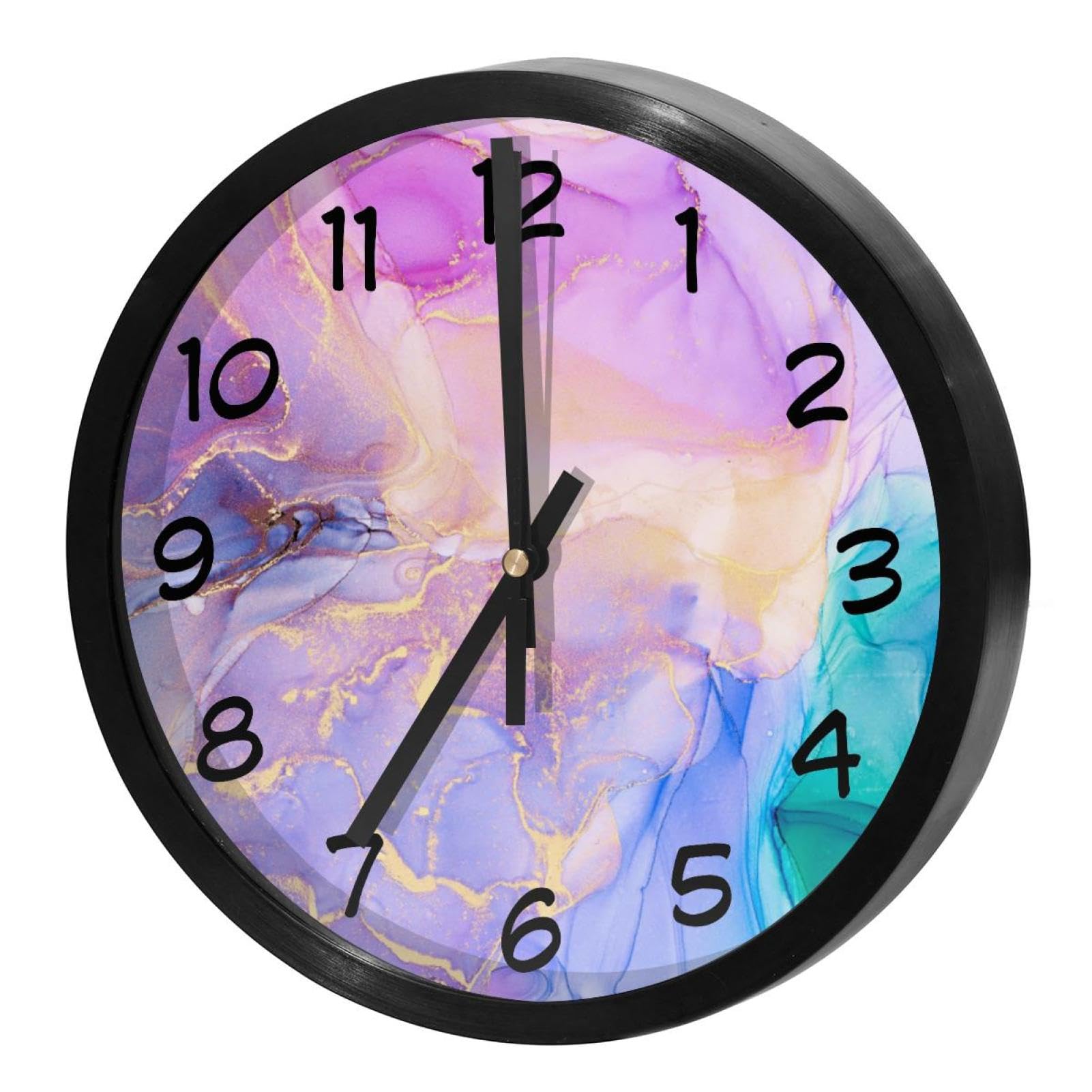 Horloge murale d'encre de luxe texture artistique montre ronde à quartz