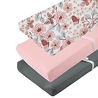 Vista 13 de Juego de 3 fundas para cambiador, tejido de punto ultra suave para bebés, niños y niñas, cohete satélite/coche/autobús