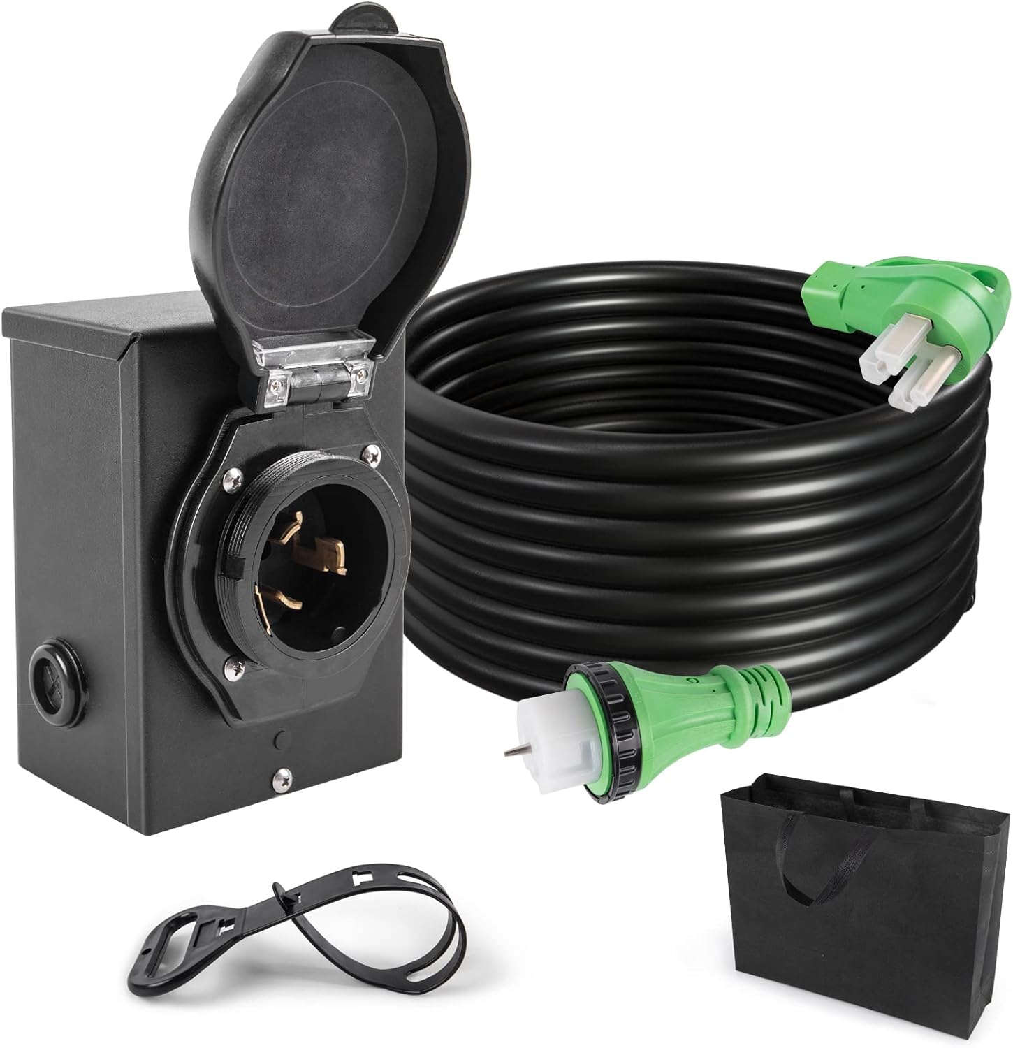 50 Amp Generator Extension Cord 20FT and Power Inlet Box