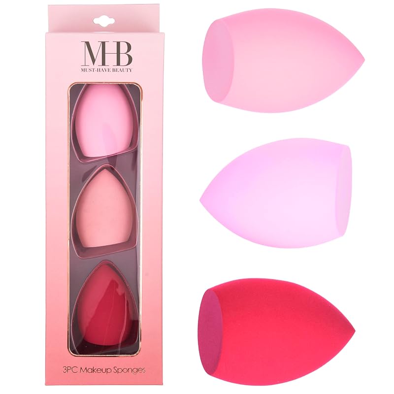 Conjunto com 3 esponjas de maquiagem rosas EXPRESSIONS