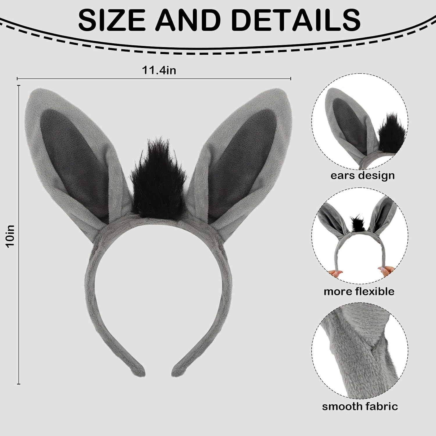 Semato Animal Ears Headband Cute Halloween Costume Headwear Face Wash Headband Head Wear Fashion Hairband