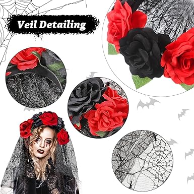 Jour Des Morts Femme, Serre Tete Bandeau Halloween Fleur Serre Tete