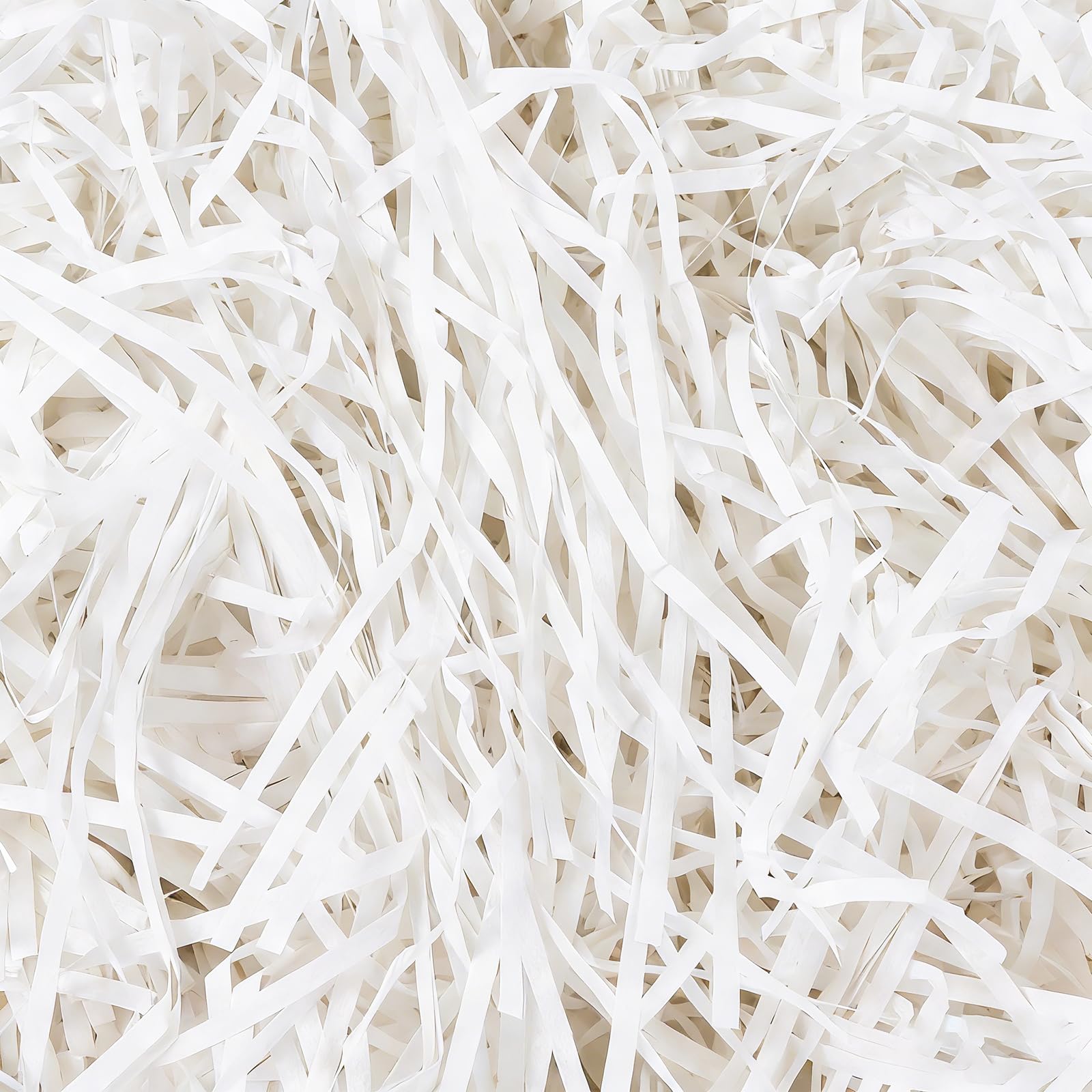AOOSU 180g Shredded Tissue Paper, White Raffia Filling for Gift Boxes, Soft Shreds for Hampers Filling and Packaging, Filler Stuffing Paper for Christmas Birthday Decor