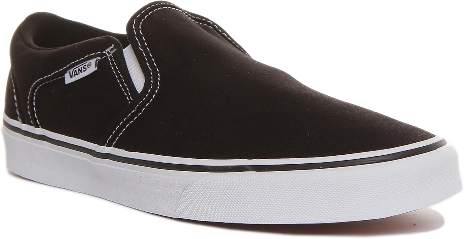 Vans Unisex Old Skool Classic Skate Shoes 8 Black Canvas Black White 187