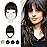 BARSDAR Clip in Human Hair Bangs - 100% Real Human Hair Clip in Bangs for Women - Dark Brown French Bangs Fringe with Temples Real Hair Bangs Extensions Hairpieces - Dark Brown