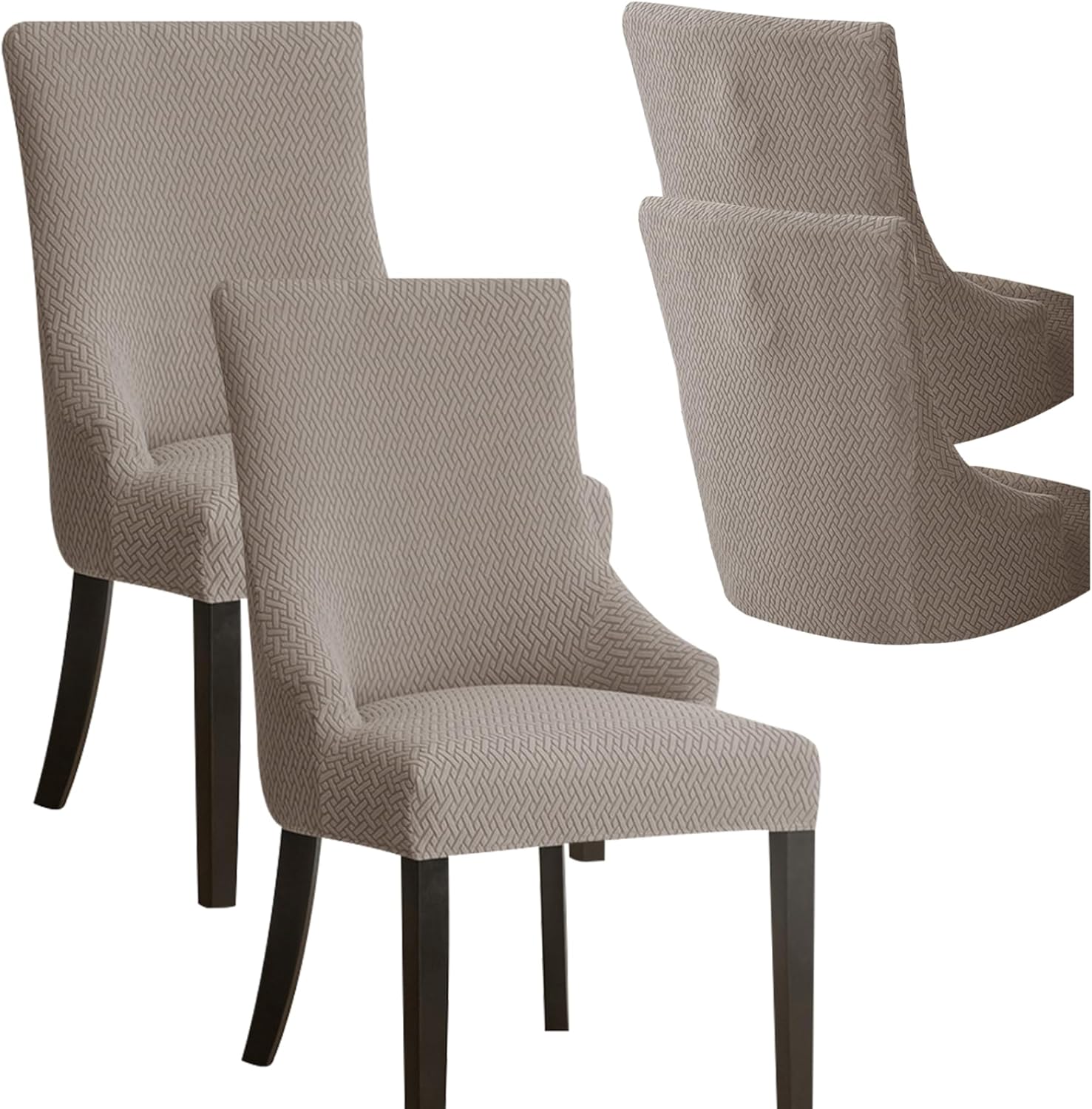 Dining Chair Covers 4 Pack High Stretch Non Slip 360° Full Wrap Chair Slipcovers Elastic Dining Room Protectors for Kitchen Living Room Hotel Wedding Banquet Home Decoration