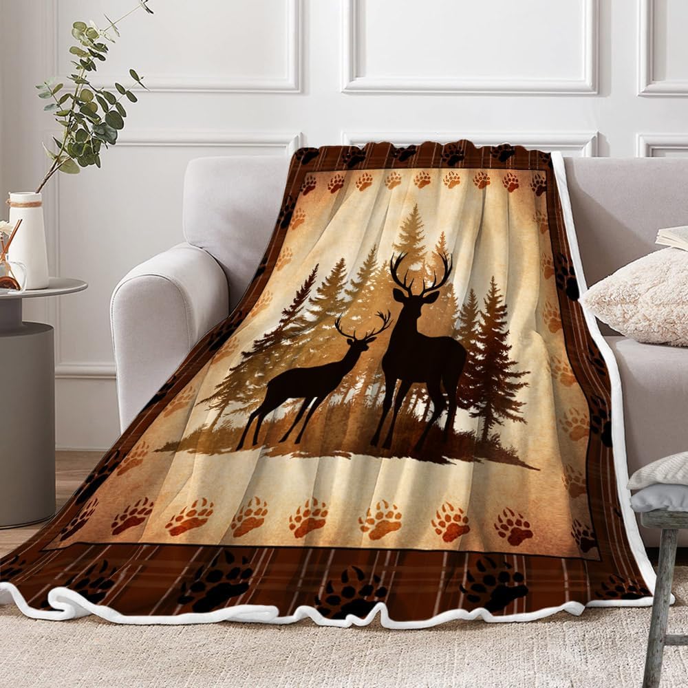 Bear Rustic Cabin Black Throw Blanket, Wild Animal Lodge Bed Blanket Nature Wildlife Bear Fuzzy Blankets for Bed Sofa Couch, Adventure Forest Hunting Farmhouse Country Bedroom Decor Blanket 60X80in