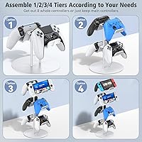 Vista 3 de Kytok Gamer Gifts, Headset Stand 4 Tiers with Cable Organizer, Controller Stand Compatible with PS5XboxNintendo SwitchPS PortalPS4, Headset Holder &