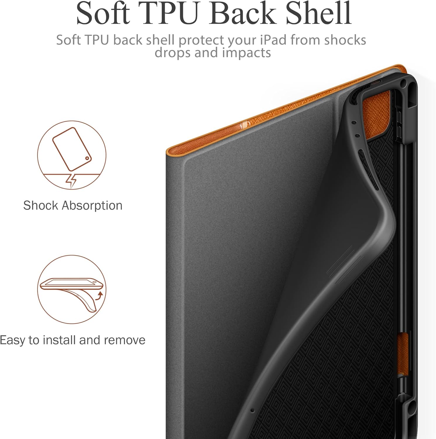 KingBlanc Case for iPad Pro 11 inch 4th/3rd/2nd/1st Generation (2022/2021/2020/2018) with Pencil Holder, PU Leather Protective Stand Folio, Auto Sleep/Wake, Multi-Angles for Viewing/Typing, Brown - Image 8