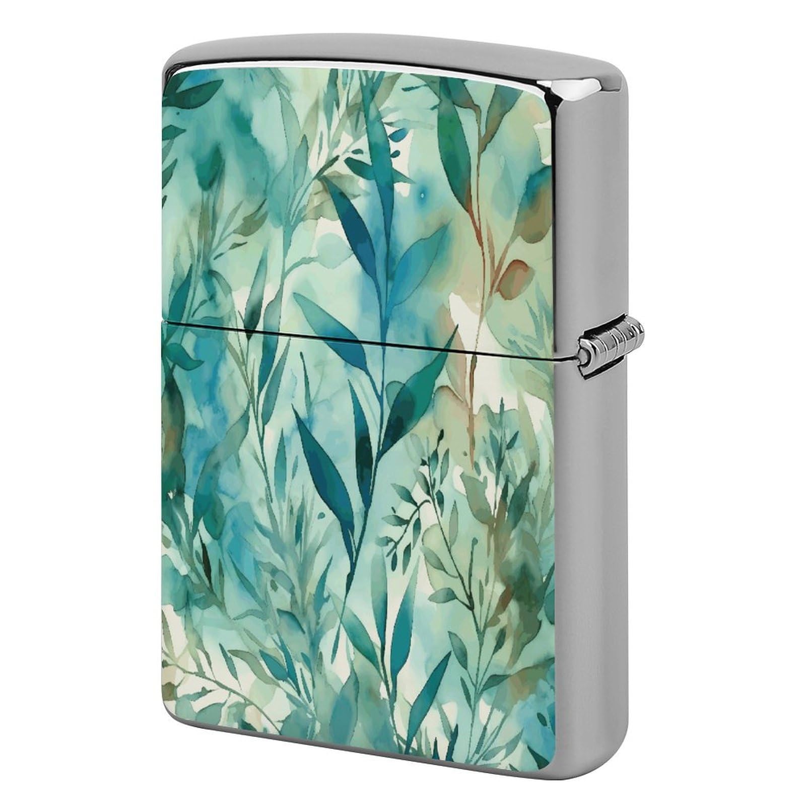 Btcowzrv Style Hand Drawn Leaves Metal Lighter Case Sleeve Cover Holder
