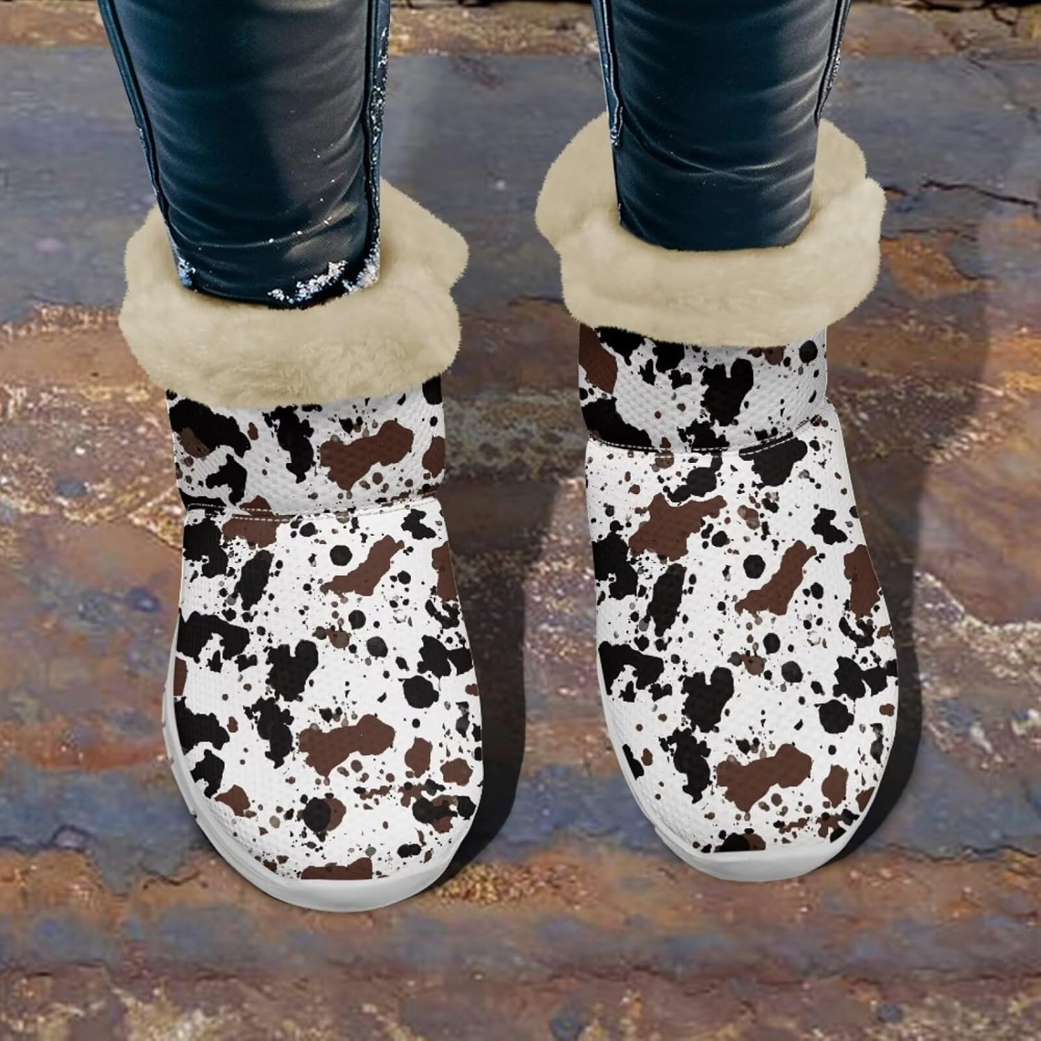 JoyLamoria Unisex Winter Snow Boots Non Slip Ankle Boots Slip On Comfy Walking Boots Foot Wear Arch Support