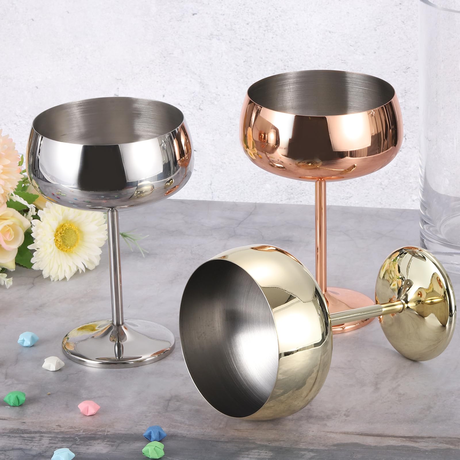 Uxcell Stainless Steel Martini Cocktail Glasses, 1Pcs 450ml/16 OZ Unbreakable Martini Glasses - Image 4
