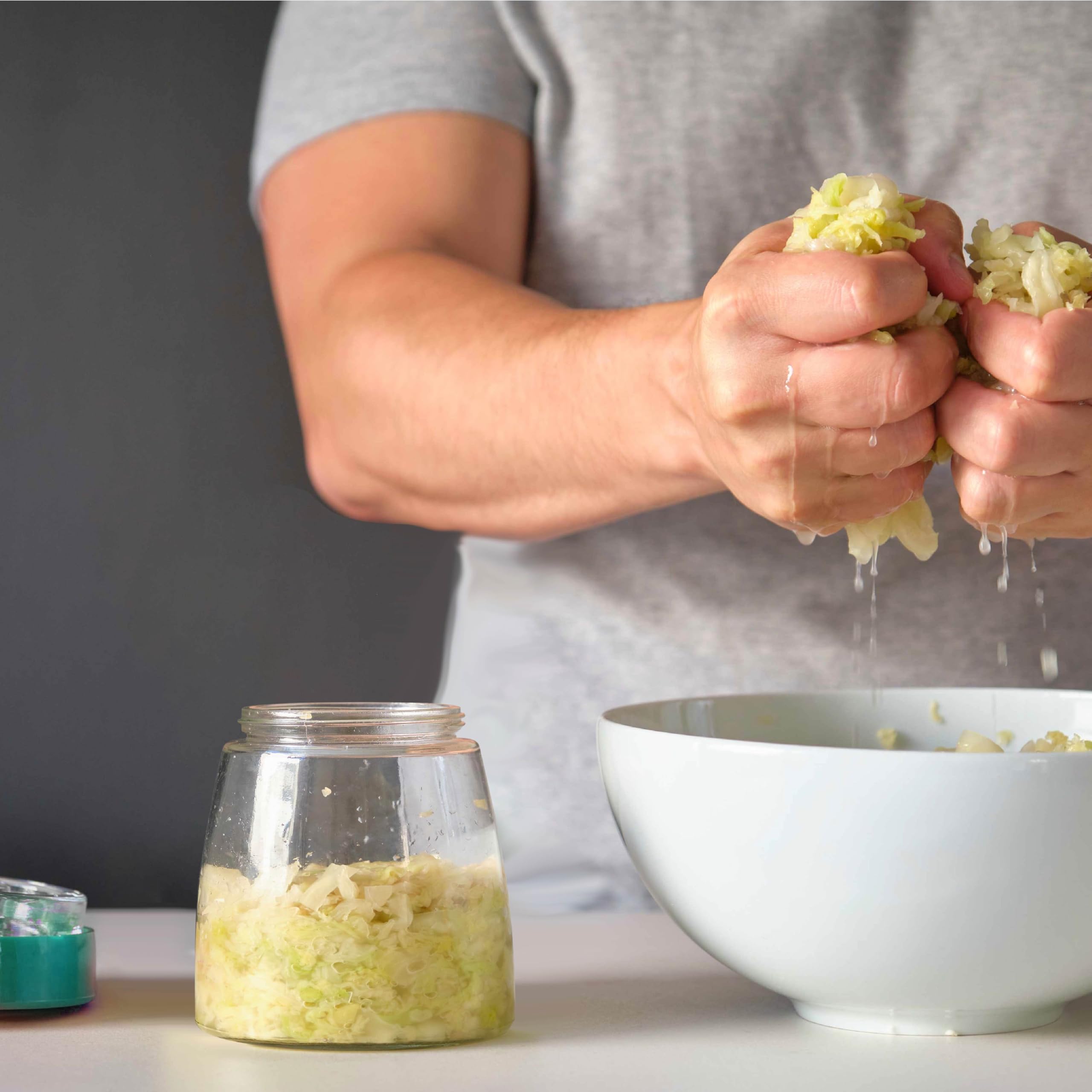 Image secondaire de Lot de 2 bocaux de fermentation HEFTMAN 1L avec aération pour kéfir et kimchi