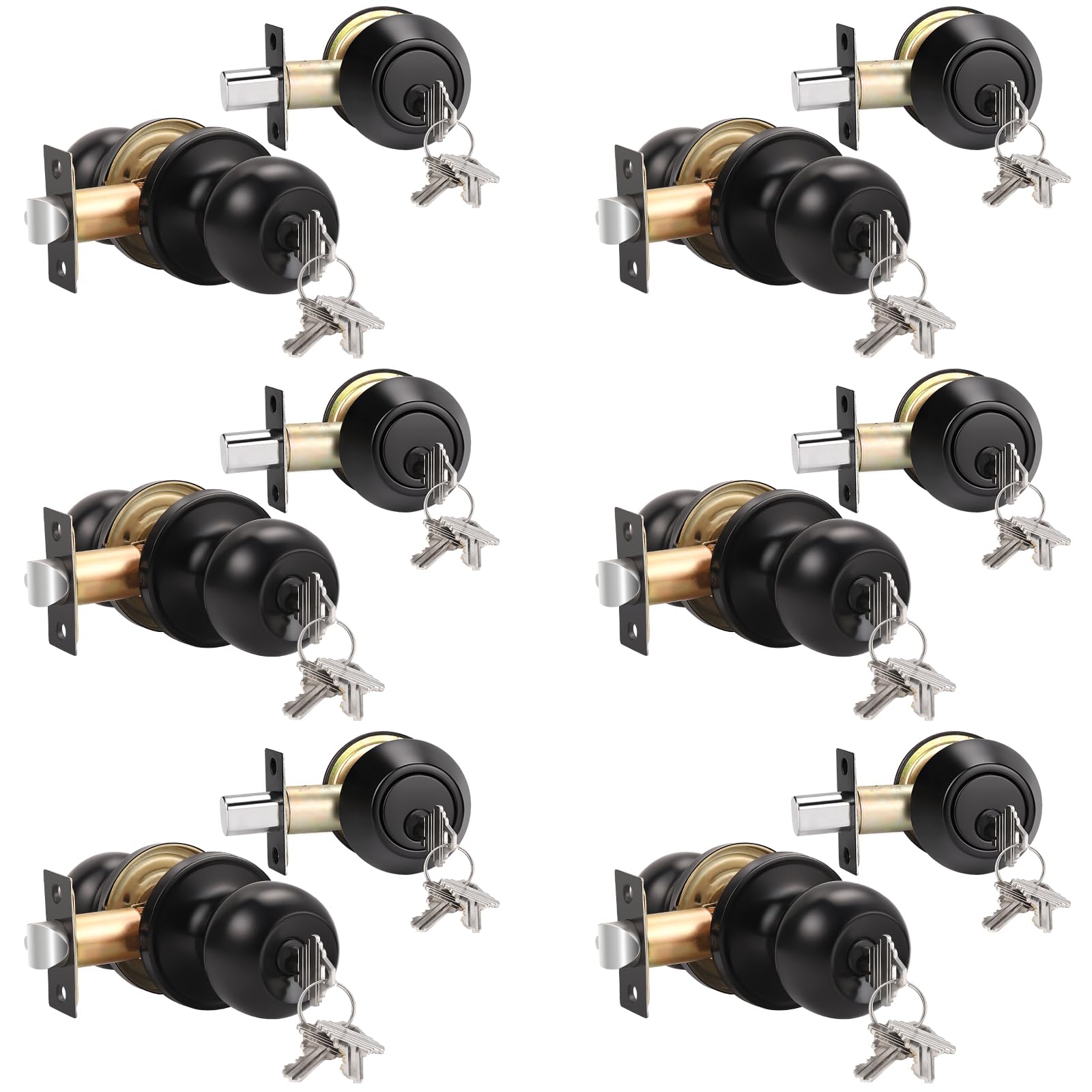 Knobonly Satin Nickel Door Knob Set - Secure & Stylish -13