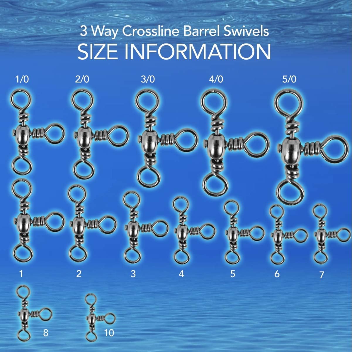 RipTail Three Way CrossLine Barrel Swivels BigaMart