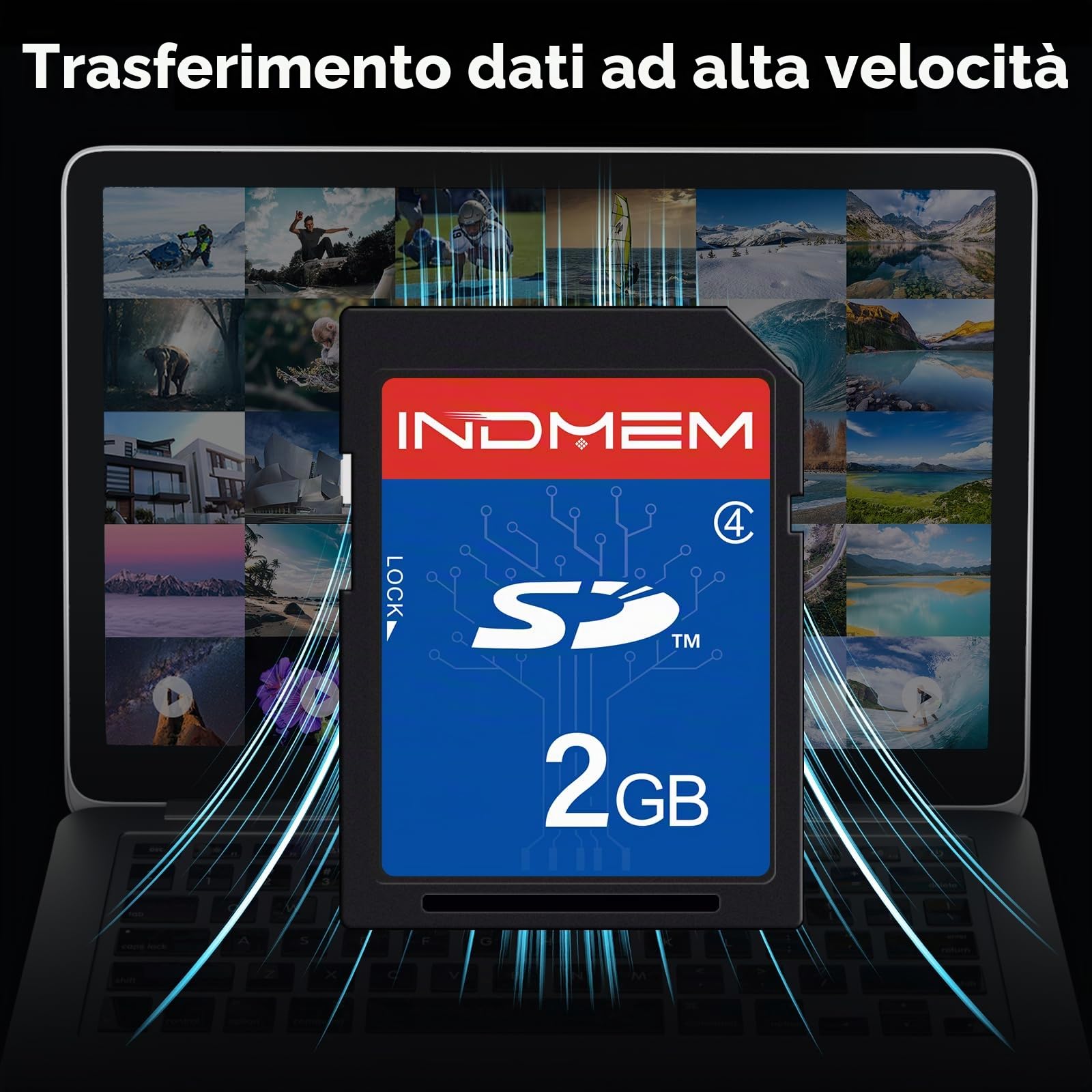 INDMEM Scheda SD 2 GB 2 Packs Class 4 MLC Secure Digital Flash Memory Card Camera Card