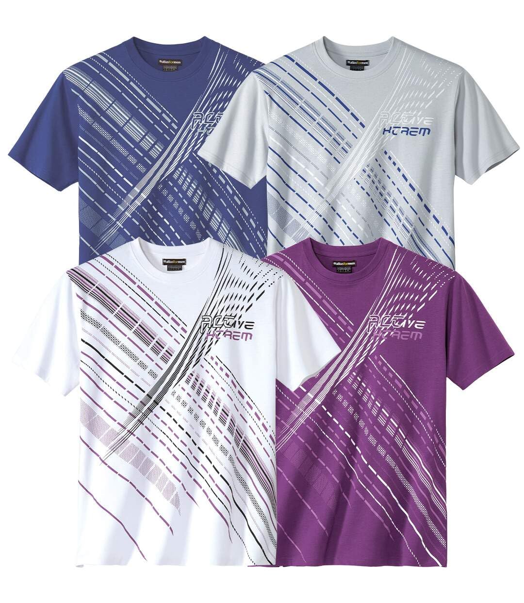 ATLAS FOR MEN - Pack of 4 Sporty T-Shirts - 4XL