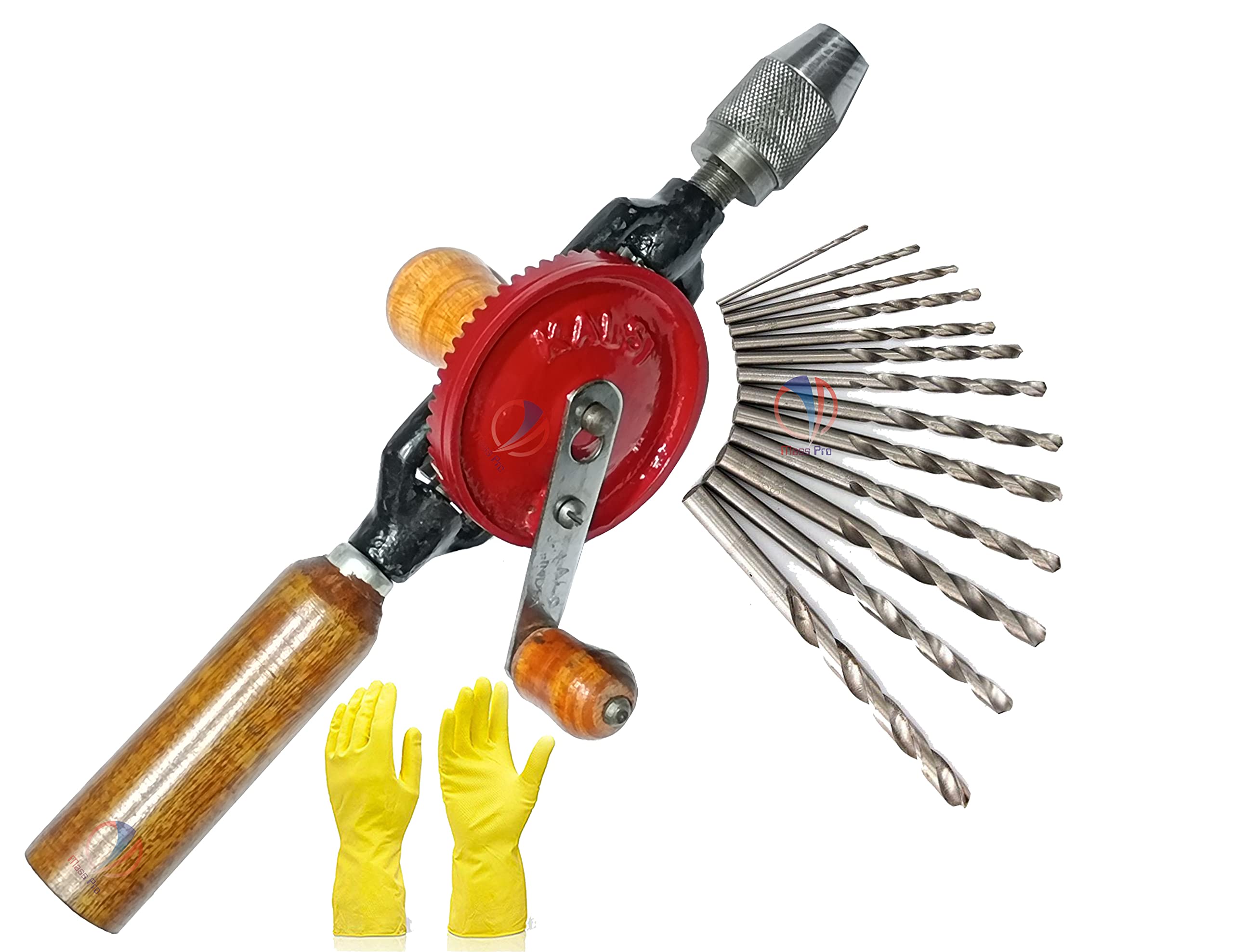 Mass Pro 13Pcs HSS Drill Bits+1Pcs Manual Heavy Duty 1/4" inch Hand Drill Machine Hand Tool Kit (B09M3MYCHZ) Amazon Price History, Amazon Price Tracker
