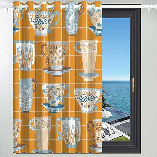 Miniatura 2 de Cortina de terracota para dividir habitacion, cortinas decorativas de té y café para puertas, cortina de despensa de 60 pulgadas de ancho x 80