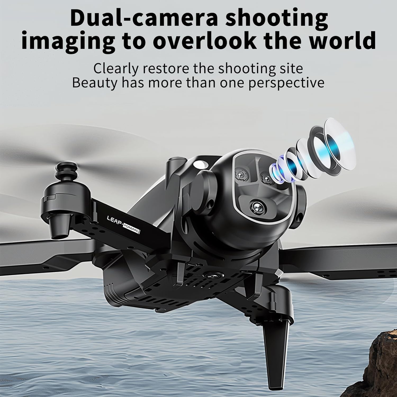 OBEST Drohne mit Kamera und VR Brille Faltbare Mini FPV Drone | Dual Kamera 2 Akkus, Start/Landung per Knopfdruck, Gestensteuerung Fotos/Videos, Headless Modus RC Flugzeug für Erwachsene