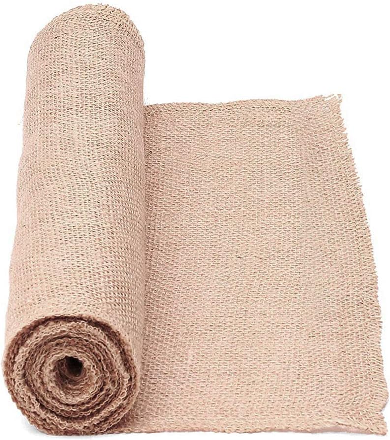 Burlap Ribbon, 11 Yards Fabric Burlap Ribbon Roll, Burlap Ribbon for Crafts, Natural Jute Fabric Ribbon Crafts Ribbon for Christmas Wedding Gifts Crafts Wraping Decoration (12 Inch)