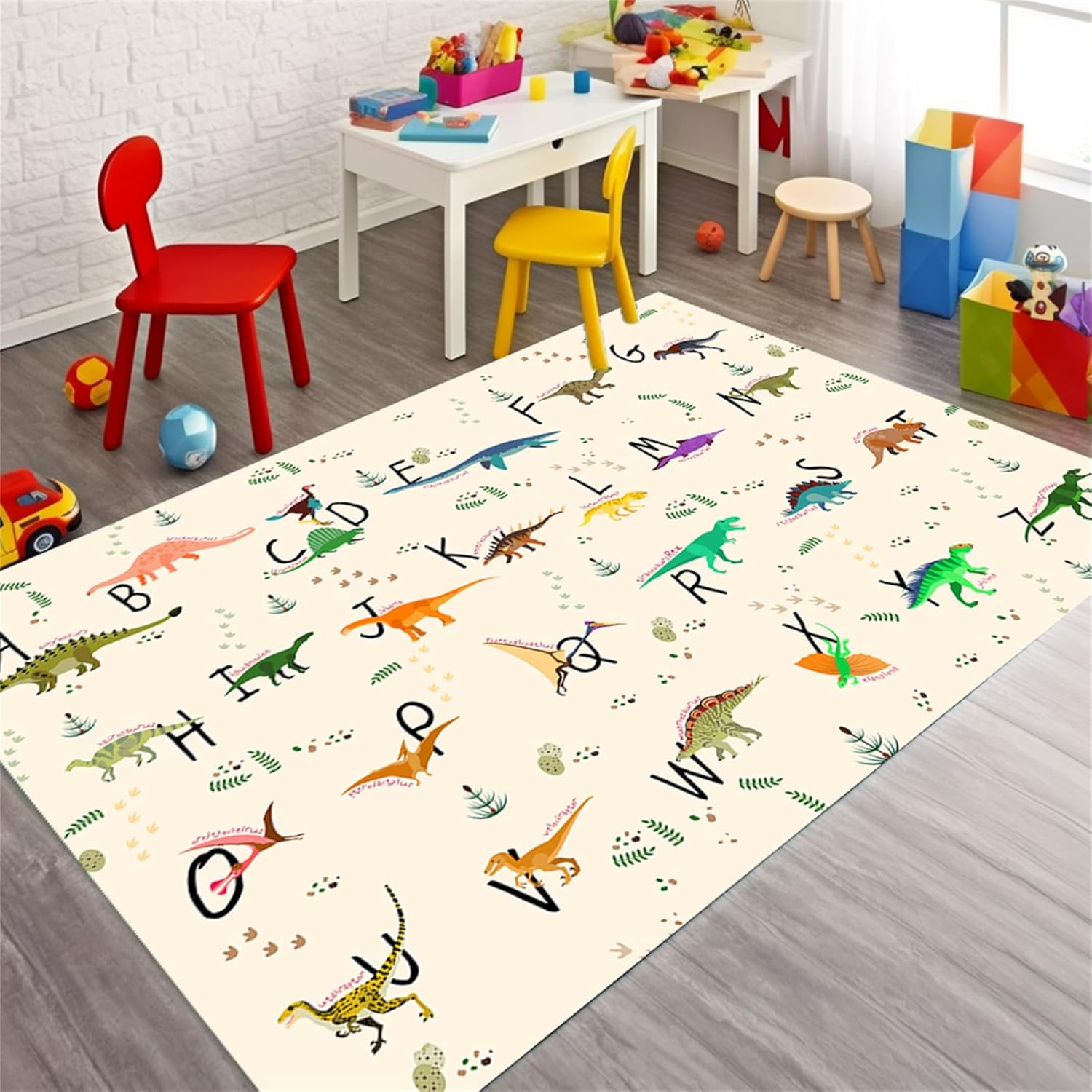 Amazon.com: Osimiccp Dinosaur Rug for Boys Bedroom,3'x5' Non-Slip ABC ...