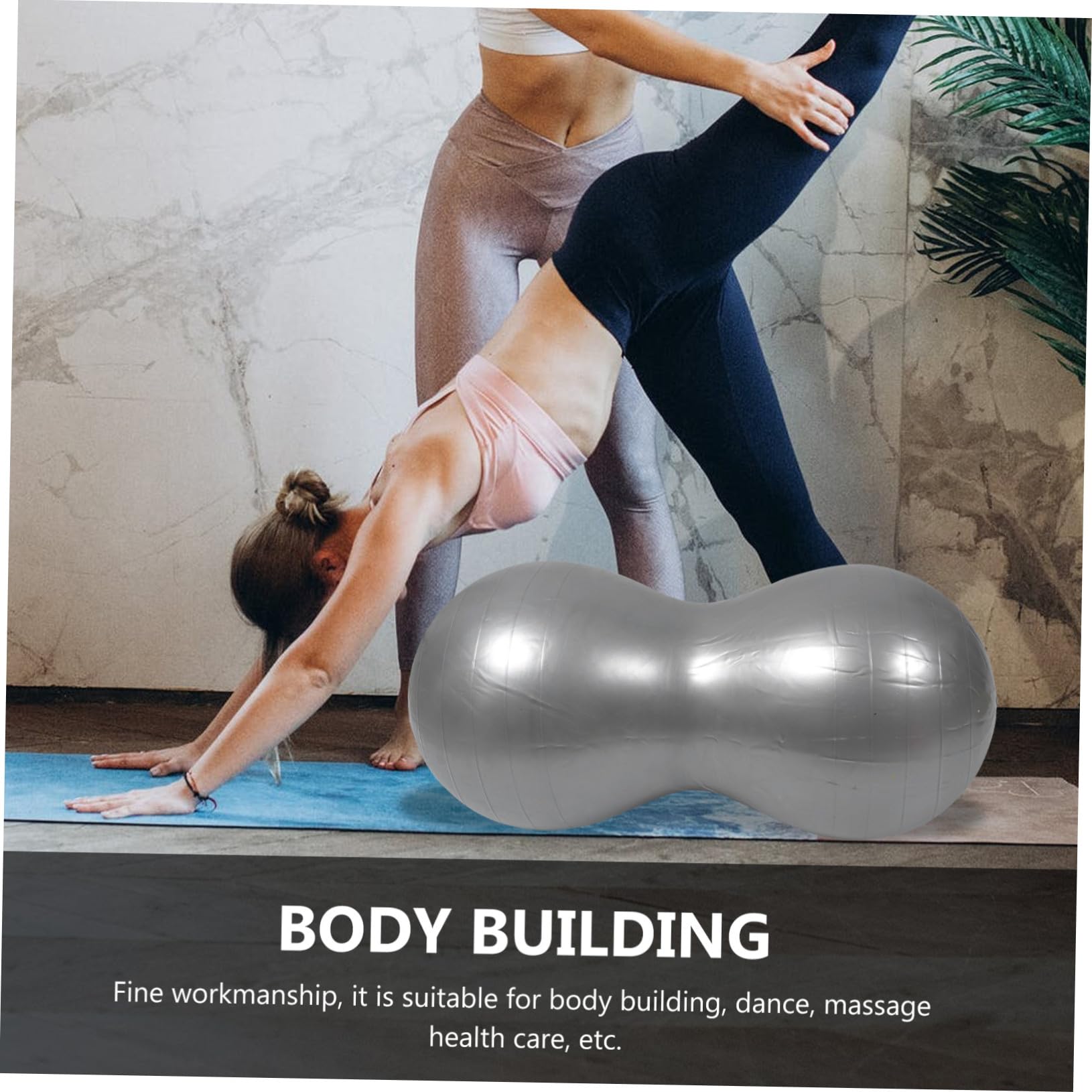 BESTonZON Anti Burst Yogabälle aus PVC mit Aufblasgerät Weiche Gymnastikbälle für Massage und Bodybuilding Tragbar und Robust für Yoga Zubehör