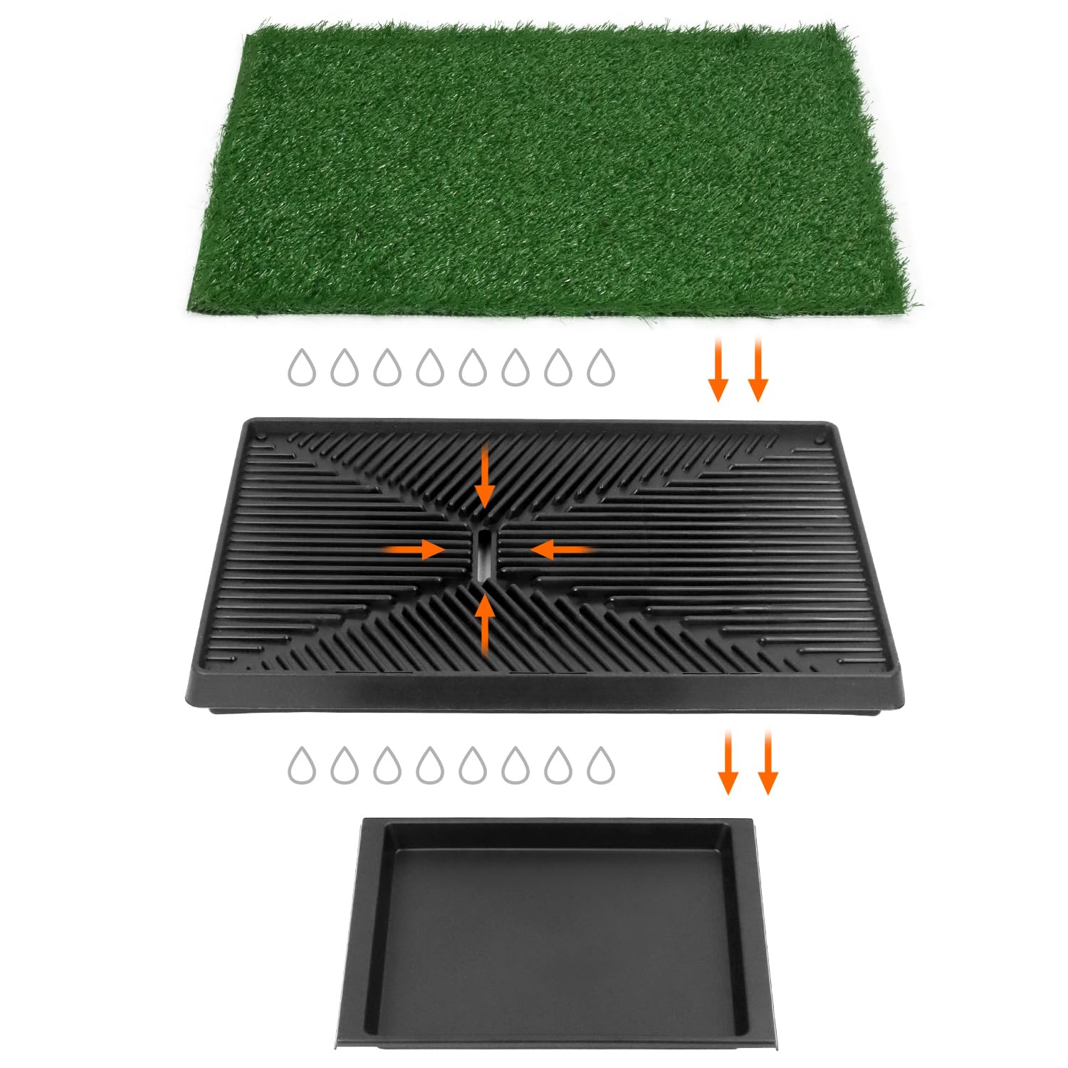 QWORK® 76 x 51 cm Inodoro Perros con Césped Artificial, Fácil de Limpiar, para Entrenamiento de Cachorros y Perros Ancianos