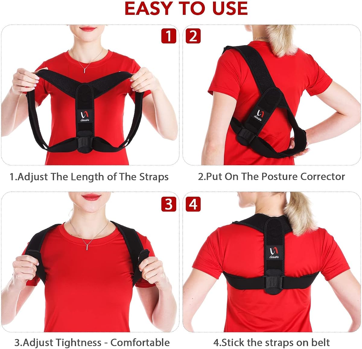 Schiara Posture Corrector for Men and Women, Comfortable Upper and Back Brace view 4