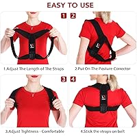 Vista 4 de Schiara Posture Corrector for Men and Women, Comfortable Upper and Back Brace, Adjustable Back Straightener Support for Back, Shoulder and Neck
