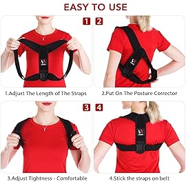 Schiara Posture Corrector for Men and Women, Comfortable Upper and Back Brace, Adjustable Back Straightener Support for Back, Shoulder and Neck