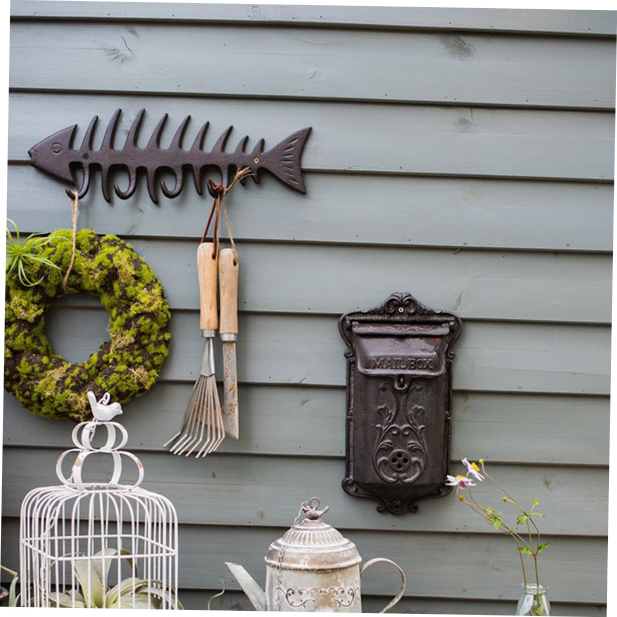 Alipis 1pezzi Gancio in Ferro Forma Di Lisca Di Pesce Portaoggetti Da Parete Creativo e Versatile Attaccapanni Decorativo Per Cappotti e Accessori Misura s