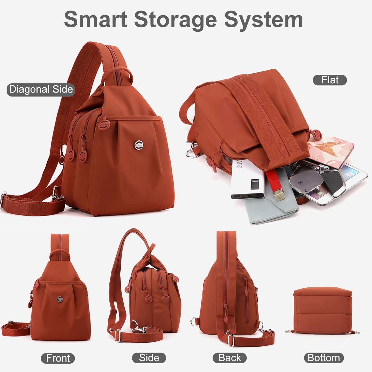 Convertible Commuter Bag Waterproof 2-Way Women Men, Versatile Anti-Theft Backpack/Sling/Crossbody/Shoulder Bag - Image 5