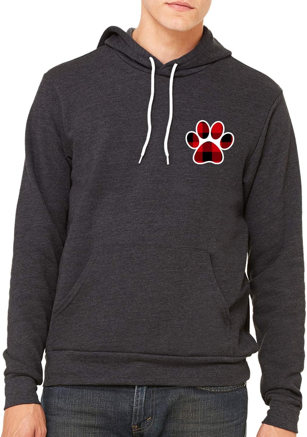 Buffalo Plaid Paw Print Unisex Hoodie, Dog Sweaters for Humans