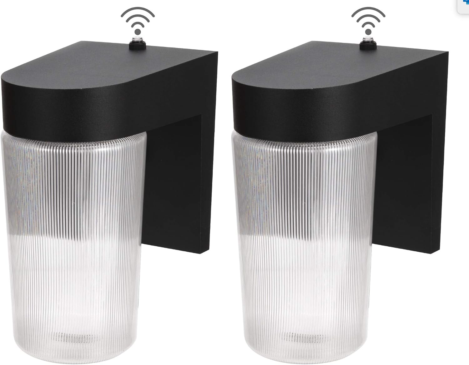 LITPaTH Dusk to Dawn Outdoor Wall Lantern, LED Jelly Jar Light, 11W