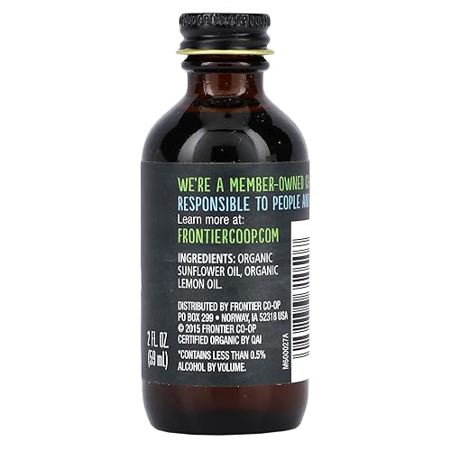 Miniatura 2 de Frontier Co-op Sabor a limón orgánico, tarro de vidrio de 2 onzas, sabor cítrico agrio para postres, batidos, té y más