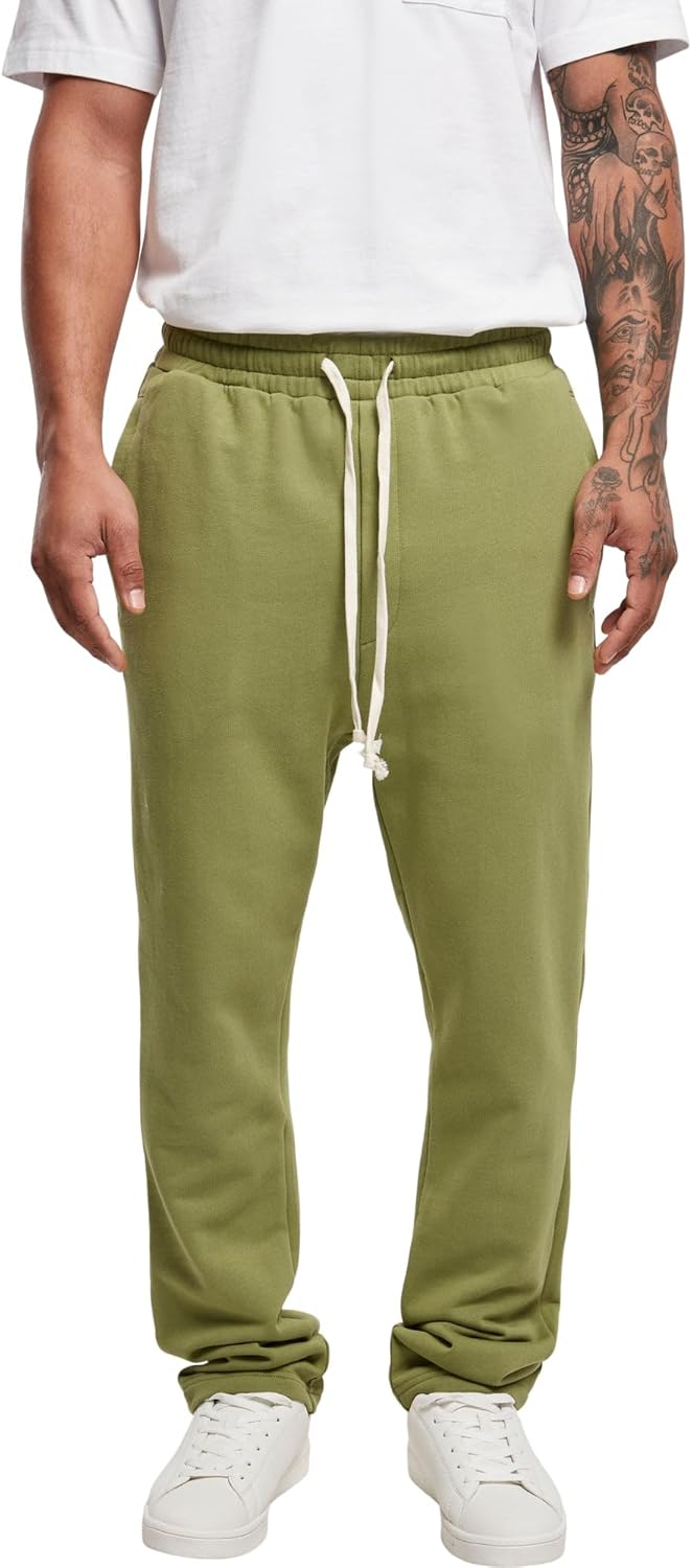 Urban Classics Mens Organic Low Crotch Sweatpants – New Olive
