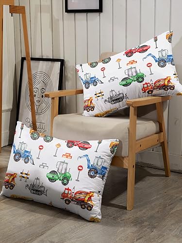 Miniatura 6 de CVHOUSE Juego de ropa de cama de excavadora tamaño individual, juego de ropa de cama de excavadora de construcción para niños y adolescentes, juego